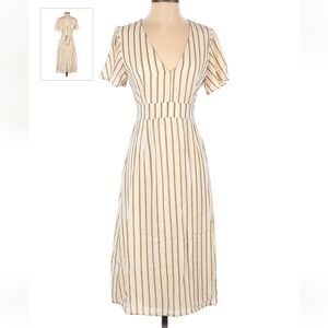 Crystal Sky Off White Striped Midi Dress